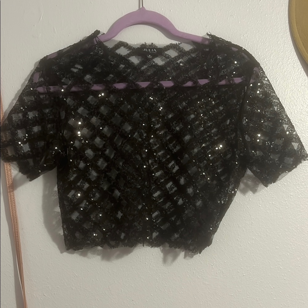 Black Sequin Women's Top